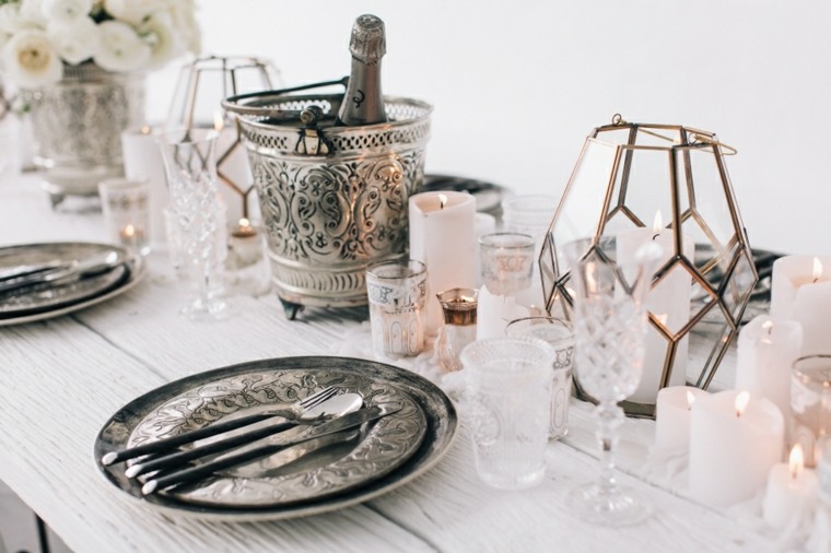 tema-ekteskap-marokkansk-set-of-table-deco sølv stearinlys-Marokko