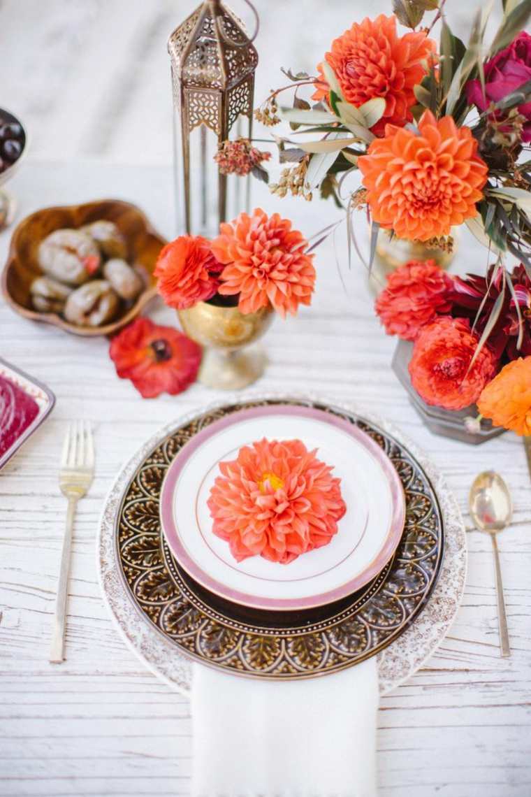 Marokkansk tema bryllup-borddekorasjon-blomst-bukett tilbehør