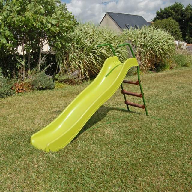 children's playground slide green and plastic idea landscaping outdoor garden