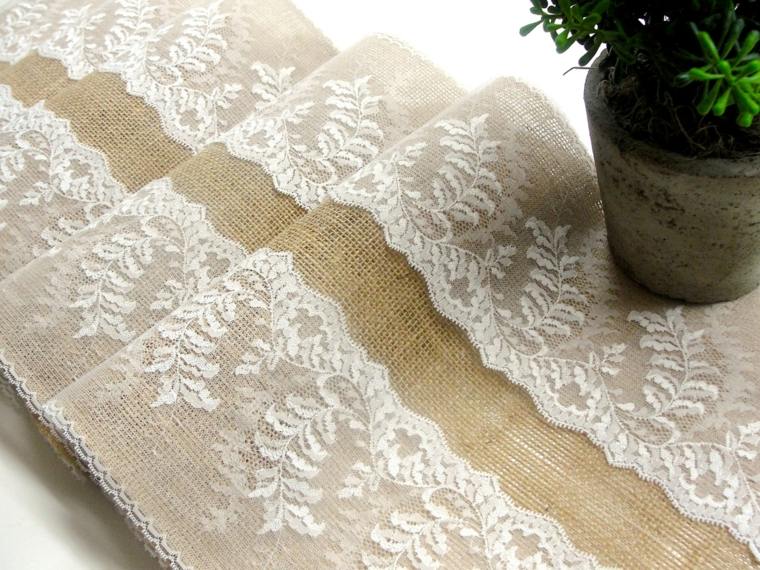 burlap lace table decoration wedding table runner