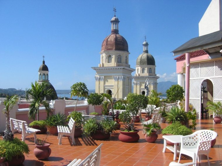 roof terrace mediterraneenne idee green plants