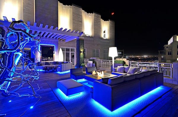 modern roof terrace bright furnishings