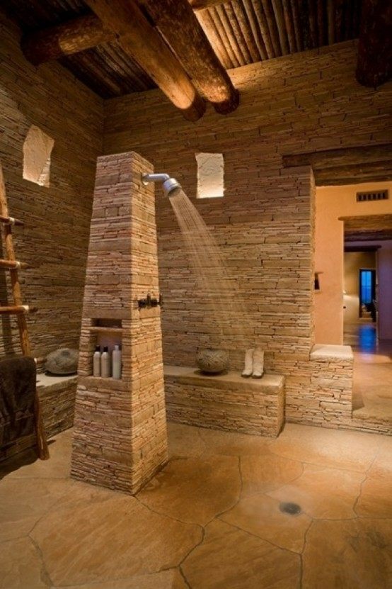 The bathroom stone totem water or big apple shower