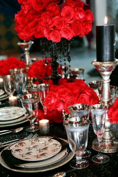 allsaint deco wedding chalice rose red