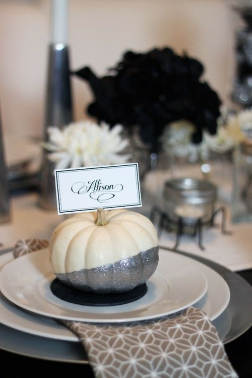 allsaint deco wedding pumpkin white silver