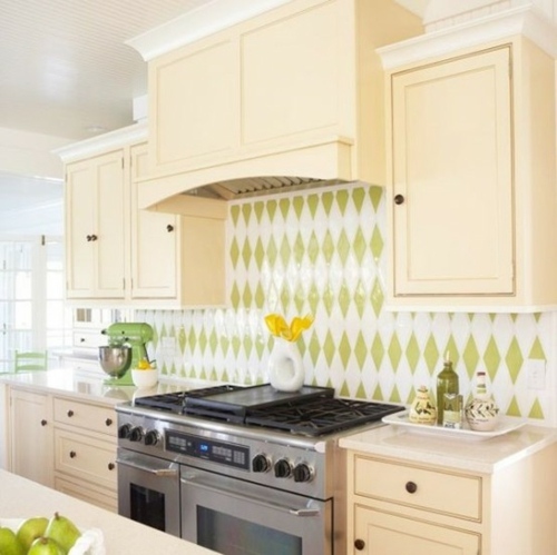 kitchen backsplash ceramic tiles white green harmony rest colors