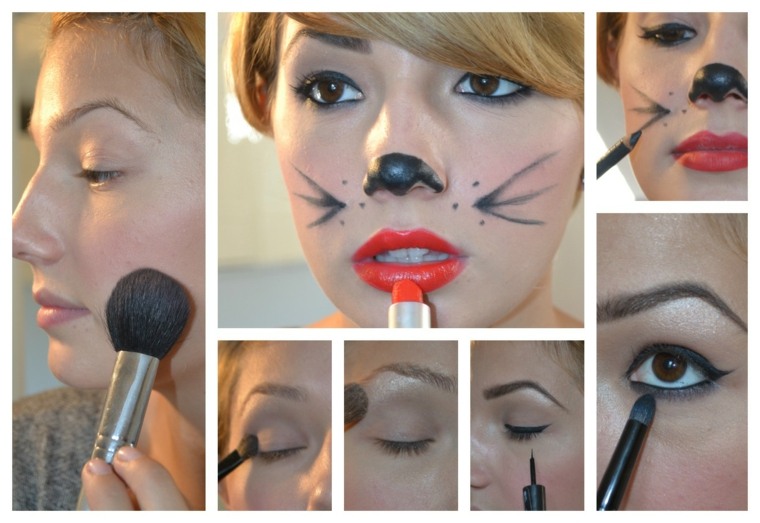 simple Halloween cat makeup tutorial