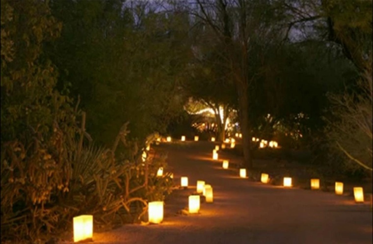 an alley lined by lanterns