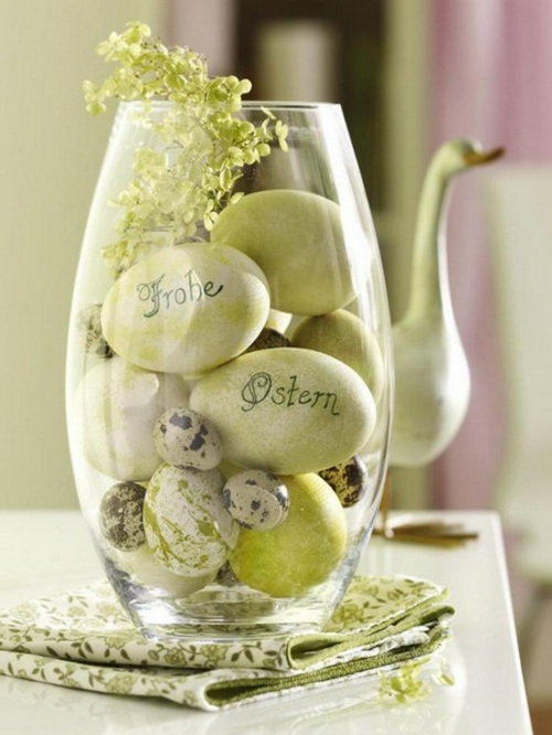 Easter vase with transparent eggs