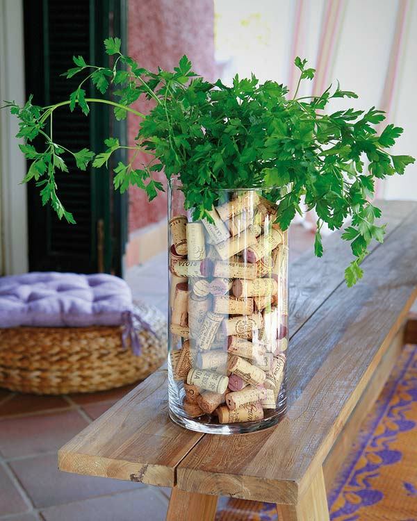 deco vase corks parsley