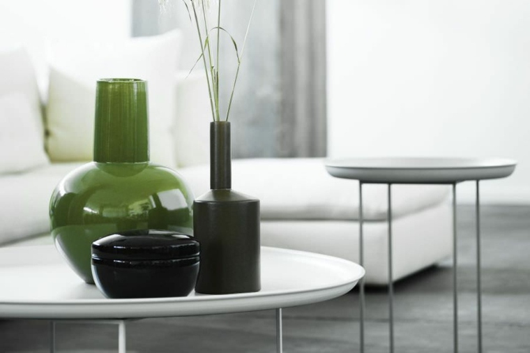 deco idea vase black green modern design coffee table