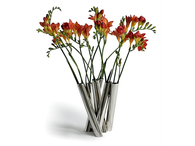 reka bentuk dalaman moden deco steel vase