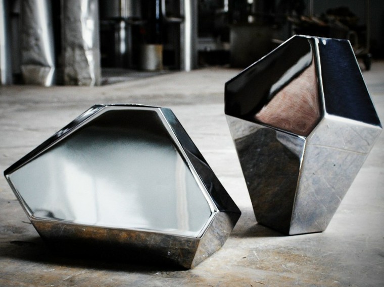 steel vase design geometry modern interior deco