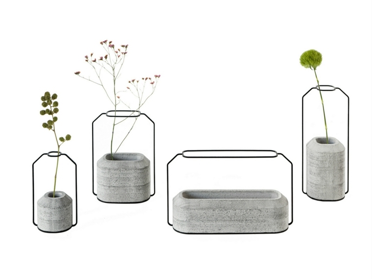 design vase siva ideja cement sodobna deco notranjost