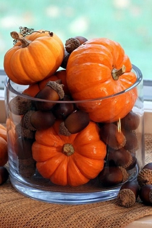 vase tassels pumpkins