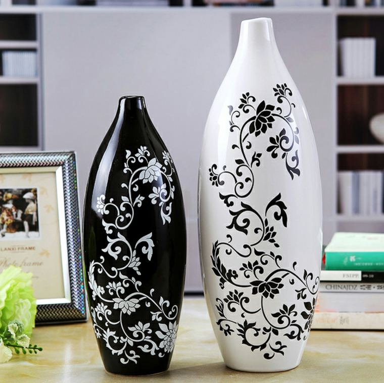 idé sort hvid vase design moderne mønster