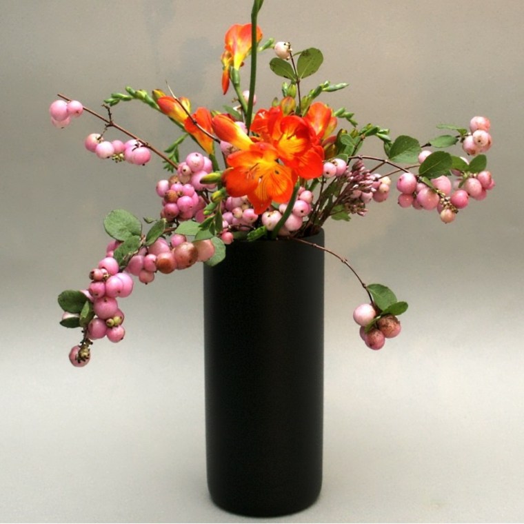 decoration black vase idea interior modern flowers