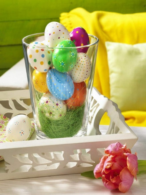 colorful egg vase