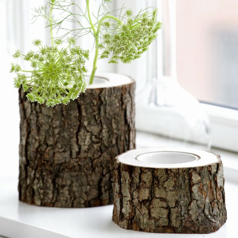 DIY vaser från trädstammar'arbre