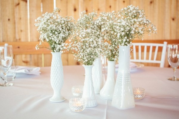 vases different shapes white color wedding centerpiece