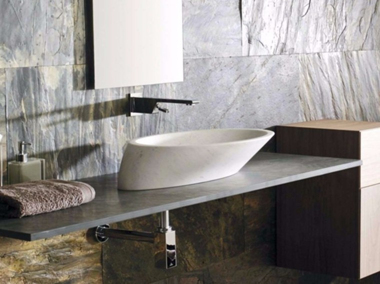 bathroom modern design idea basin natural stone work plan