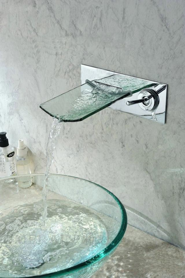 basin-design-round-ask-glass waterfall faucet,