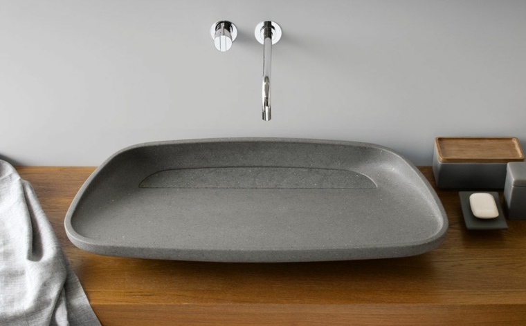 washbasin natural stone worktop in modern trend