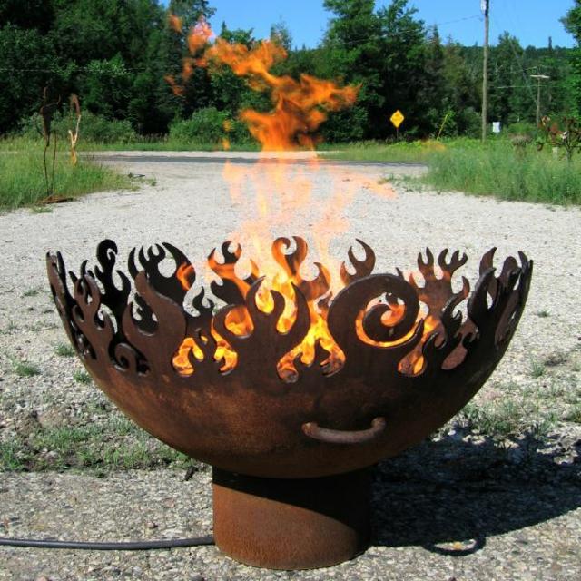 decorative fire bowl handles