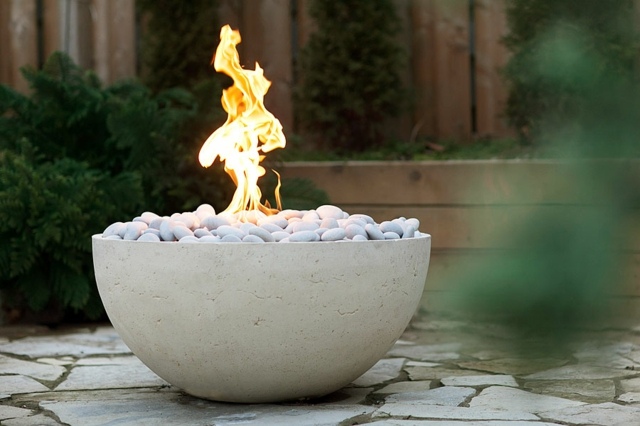 washbasin fire white stone