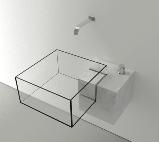 basin-wall-cube minimalist glass-tap-recessed