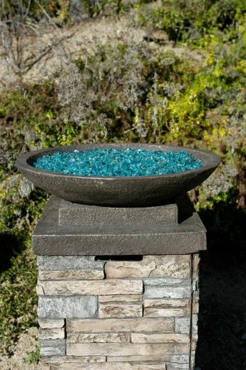 washbasin stone fire pebble glass blue green marine pillar stone dry