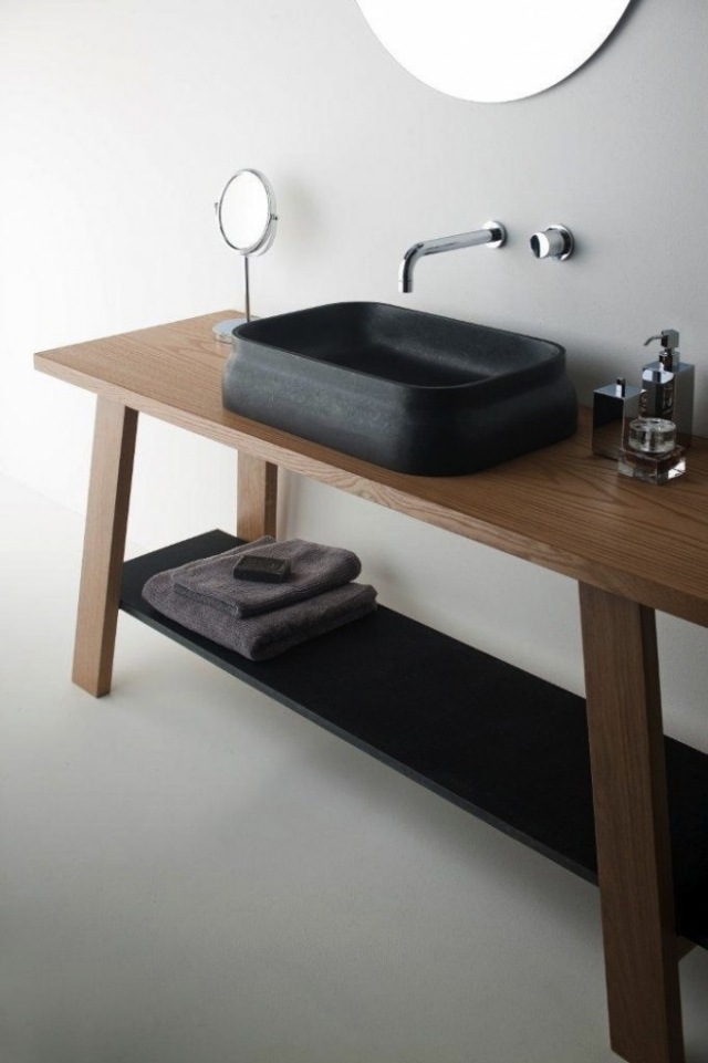 washbasin design bathroom Omvivo Latis black