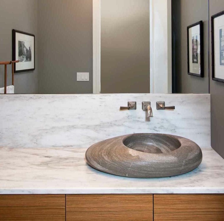 washbasin bathroom deco zen stone