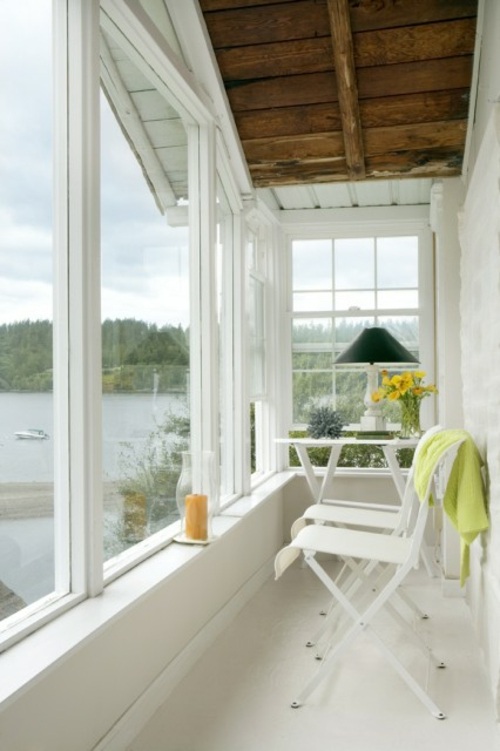 white wood veranda