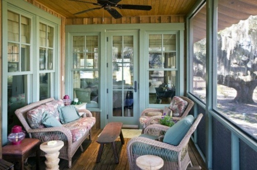 cozy veranda blue deco