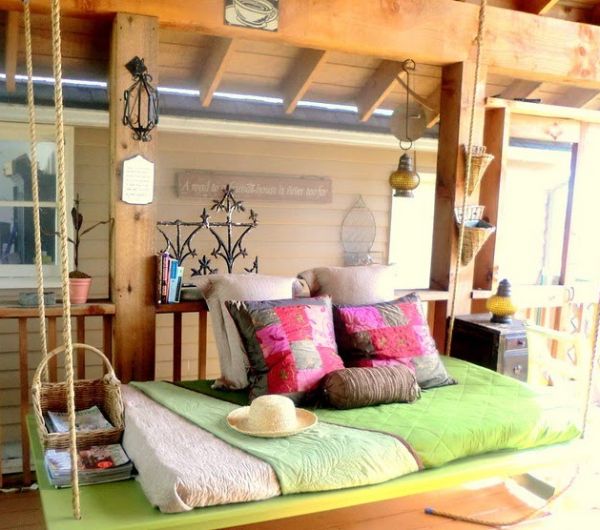 veranda bed hanging romantic model