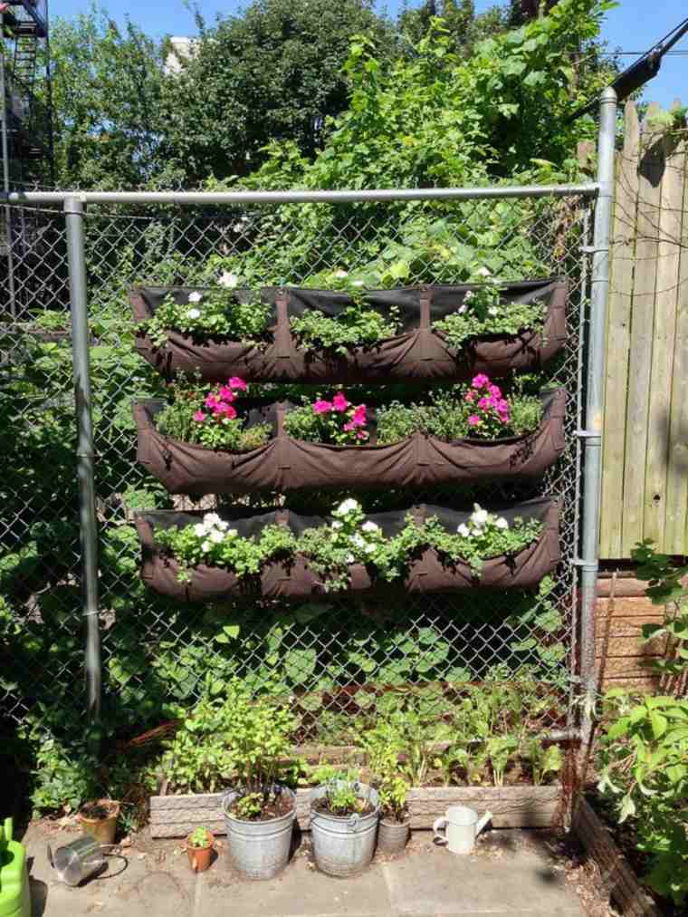 original vertical garden idea pot of aromatic flowers