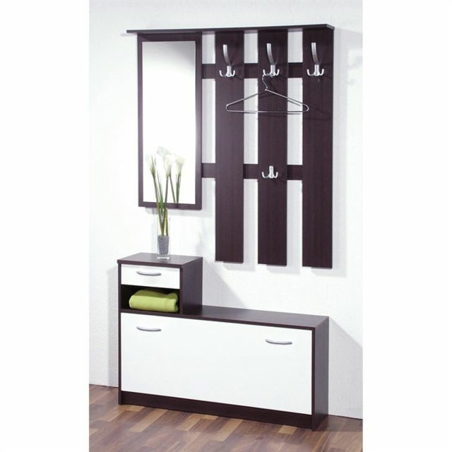 entrance cloakroom wooden idea mirror storage