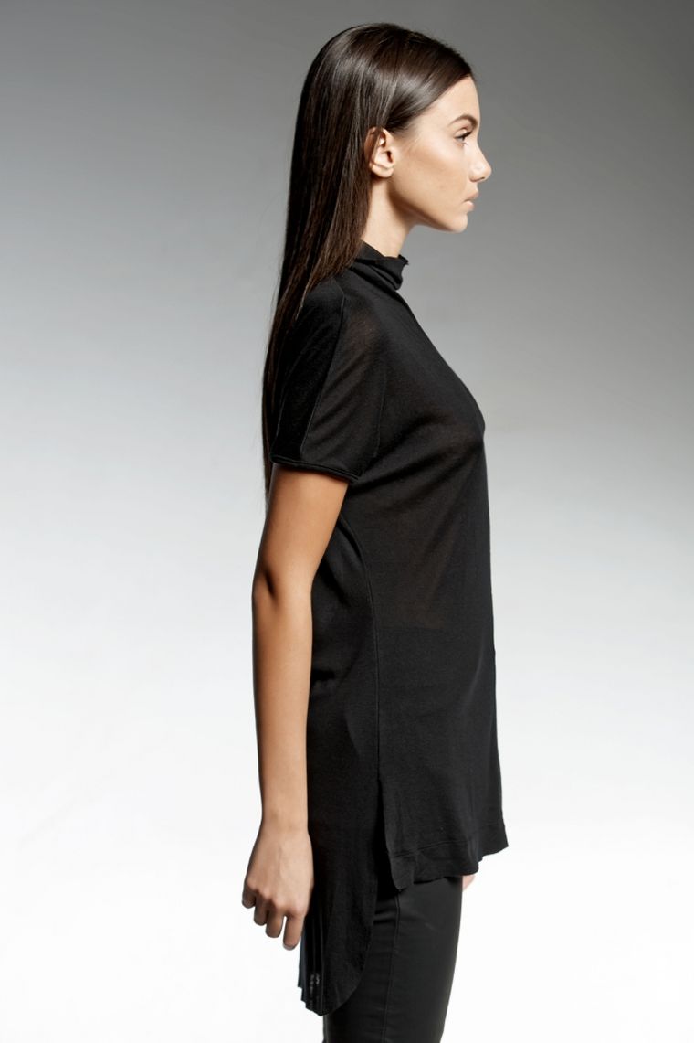 trendy women's clothing stylish idea holding black tunic
