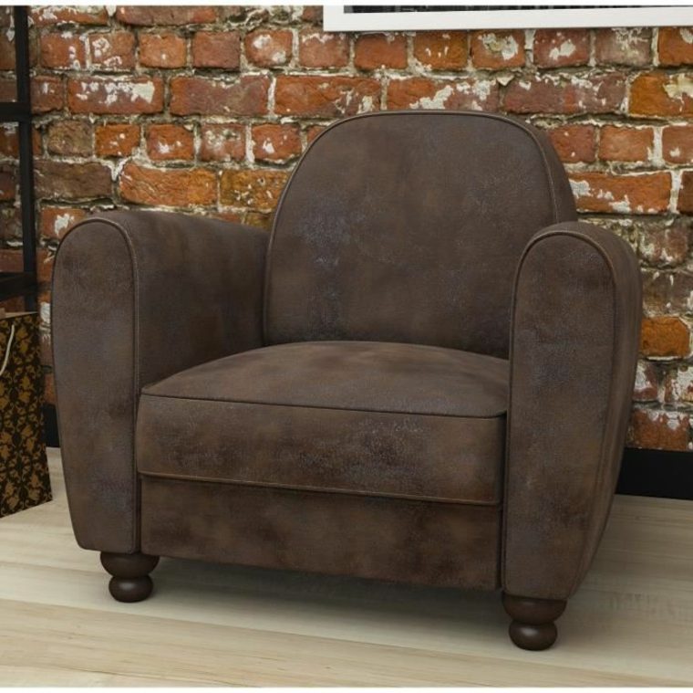 Old leather armchair-cabriolet