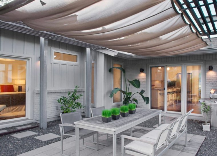 sails pergola terrace shading ideas