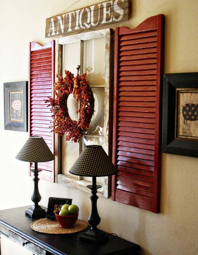 wooden shutters deco entree