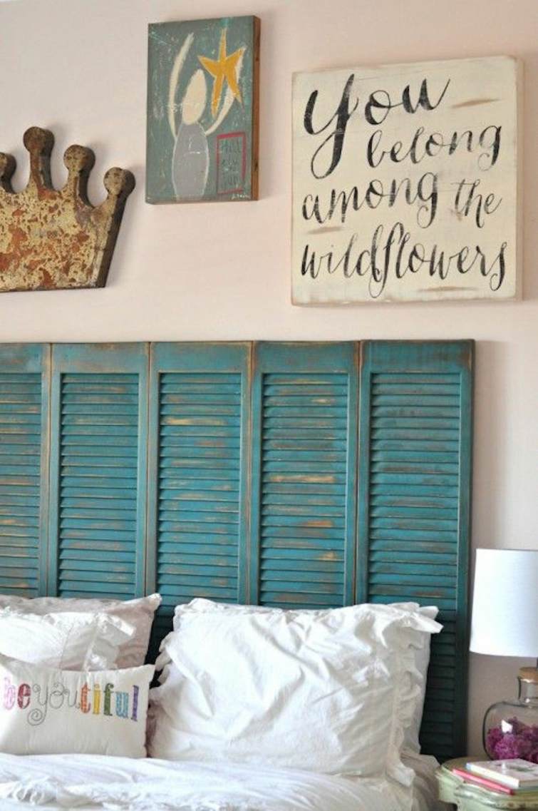 wooden shutters original headboard