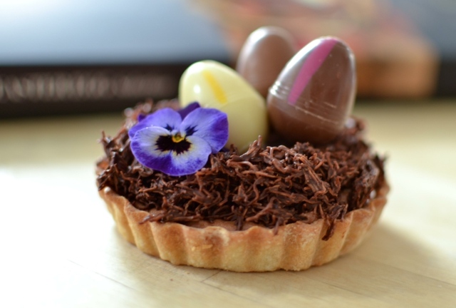 view beautiful cake chocolate eggs easter