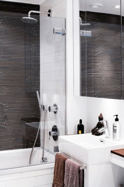 view shower cabin saslle baths black white