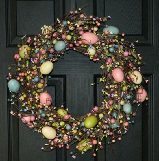 black crown door view decorative eggs