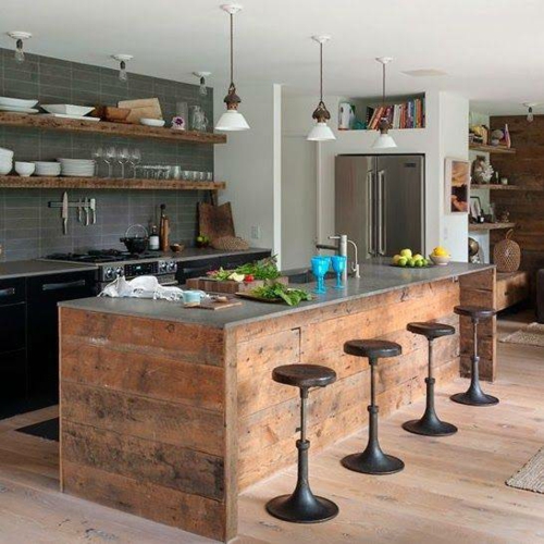 view island kitchen wood pallets