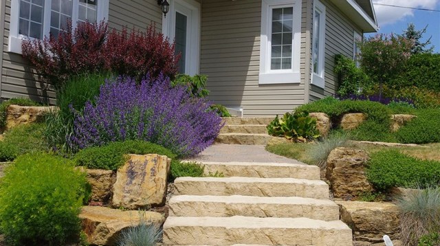 view house garden entrance stones