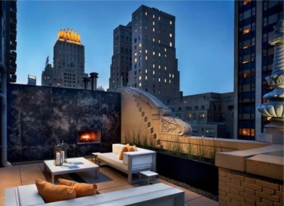 night view city terrace comode