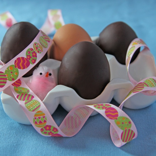 Easter eggs chocolate view